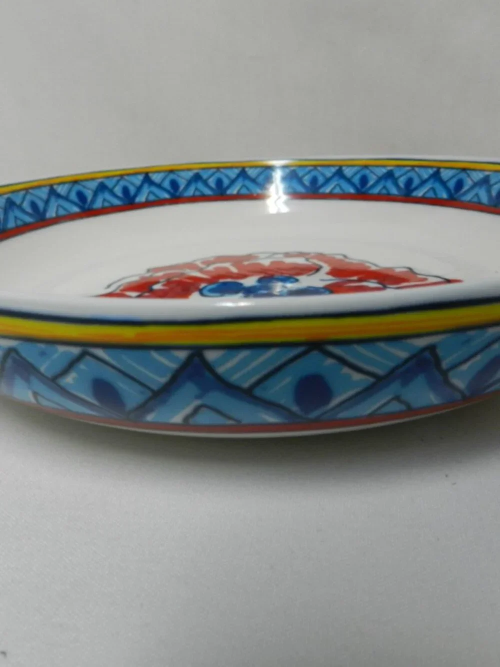 Lidia's Kitchen Pasta Soup Salad Desert Bowl floral serve Micro Dish 8.5